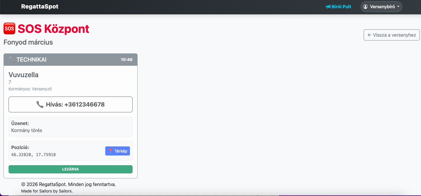 Versenybírói SOS Központ