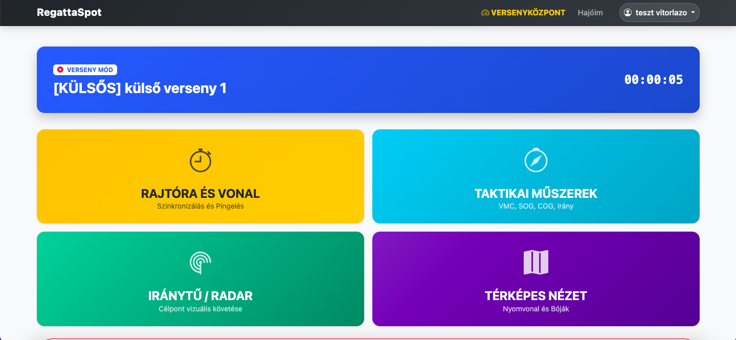 Rendszer használata külsős versenyeken