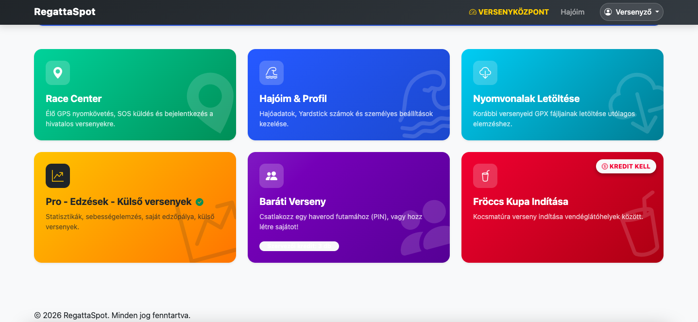 Versenyzői Vezérlőpult